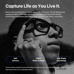 Les lunettes intelligentes Zebalze sont équipées d'une caméra pour la prise de photos haute définition, l'enregistrement vidéo, la communication et toutes les fonctions. - Product Image 6