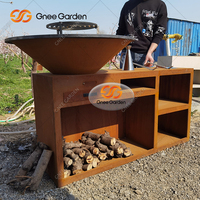 Brasero BBQ de foyer en acier Corten pour la cuisson de patio Chauffage extérieur rustique