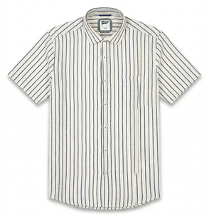 เสื้อเชิ้ตผ้าลินินลายทางผู้ชาย ทรงเข้ารูป ระบายอากาศดี เหมาะสำหรับใส่หน้าร้อน แขนยาว คุณภาพส่งออก ขายส่ง - Product Image 1
