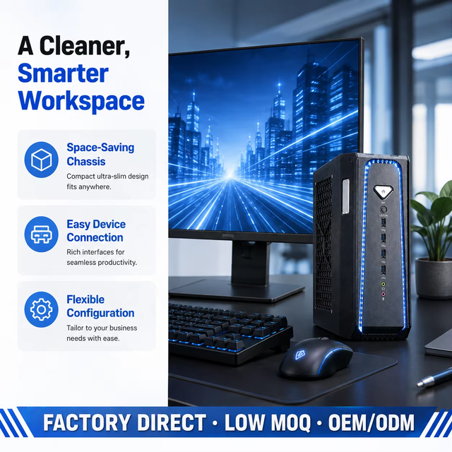 Intel 14900F RTX 5070 12G Mini Gaming Desktop DDR5 64GB NVMe AIO Liquid Cooled Silent Ultra Compact Space-Saving B2B Business PC