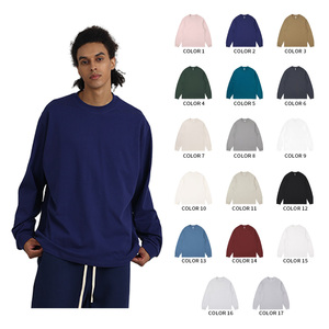 เสื้อแขนยาวทรงโอเวอร์ไซส์ผ้าฝ้ายถักคุณภาพสูง 100% สวมใส่สบาย ระบายอากาศได้ดี แห้งเร็ว เหมาะสำหรับเล่นกีฬาและสวมใส่ลำลอง - Product Image 2
