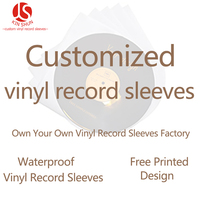Pochettes de protection extérieures pour disques vinyles LP transparentes avec logo personnalisé d'usine, sacs plats épais en CPP imperméables pour pochettes de disques vinyles