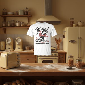 Camiseta vintage de Chef Baker Lady con la frase: Baking Because Murder Is Wrong - Product Image 3