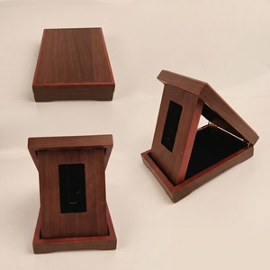 Wooden Jewelry Box Rectangular <b>Foldable</b> Minimalist Design Standing Type For Bedroom Storage Neatening General Packaging - Product Image 3