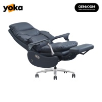 Fauteuil électrique intelligent en cuir : Siège ventilé, accoudoirs articulés, fauteuil inclinable robuste pour bureau à domicile