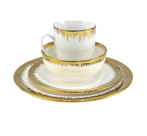 Juego de <span class=keywords><strong>Vajilla</strong></span> de Porcelana <span class=keywords><strong>Blanca</strong></span> de Lujo de 16 Piezas, Hecho a Mano con Borde Dorado, en Caja de Color, Precio al por Mayor, Fabricante de <span class=keywords><strong>Vajilla</strong></span> - Product Image 3