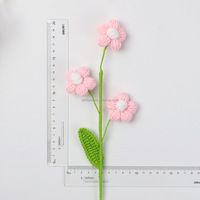 RB702 créatif chinois Rose tissé fleur Crochet tricoté laine artificielle à la main en peluche jouets Vase Table noël Graduation