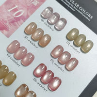 MIMAGPIE – Kit de vernis à ongles gel vegan effet œil de chat, 10 couleurs nude, sans HEMA, rose naturel, neutre, scintillant, velours, magnétique