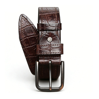 Ceinture en cuir PU motif crocodile, style designer, décontractée et habillée, pour homme