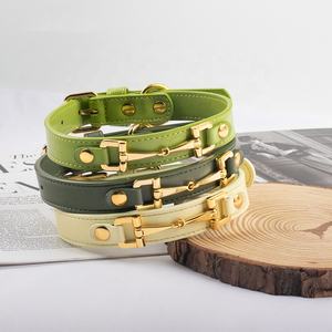 Productos para mascotas de cuero vegano de lujo a la moda Cadena de diseñador duradera Collage de perro Exlusiv Collar de perro dorado - Product Image 1