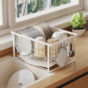 Kitchen Towel <b>Plate</b> Storage Rack Stainless Steel Modern Non-Folding Double-Tier Waterproof Standing Countertop Drainage Drying - Product Image 2