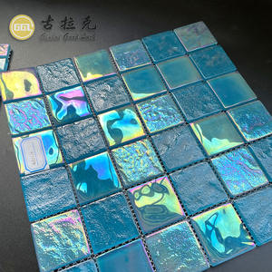Azulejos de mosaico de vidrio iridiscente de 6mm con parte posterior de malla, fáciles de pavimentar para piscina - Product Image 5