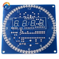 Kit Jam Elektronik Empat Putaran Jam Kontrol Suhu Lampu DS1302 Suku Cadang Produksi DIY LED Putar