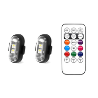 Feux stroboscopiques à LED RVB pour voiture, moto et vélo, 8 couleurs, position du flash, lumière sans fil pour avion, hélicoptère et avion.