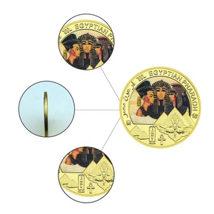 WOWEI nueva moda desafío monedas Fans recoger regalo personalizado <span class=keywords><strong>Egipto</strong></span> Faraón chapado en oro moneda conmemorativa Metal personalizado - Product Image 5