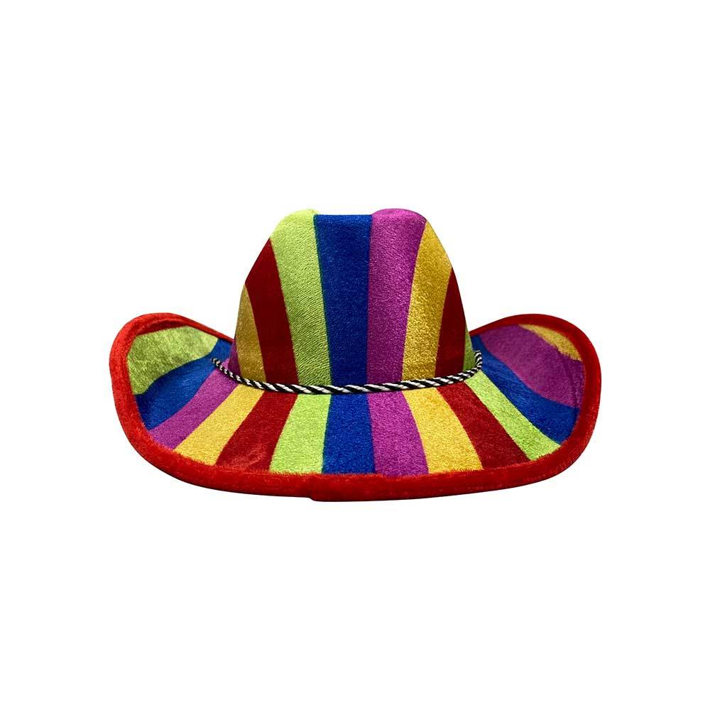 Unisex rainbow pride felt fedora hat Wholesale Rebellious Rainbow Pride Tie Dye Felt Fedora  main image 4