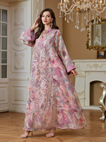 Vente en gros d'Abaya Eid DollyNet en soie brodée avec des perles et des paillettes, robe traditionnelle musulmane, vêtements traditionnels de Dubaï, Jalabiya pour femmes