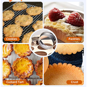 Ensemble d'outils de pâtisserie 14 pièces en acier inoxydable de qualité supérieure pour moules à gâteaux ronds et <span class=keywords><strong>emporte</strong></span>-pièces pour biscuits Coupe-beignets inclus - Product Image 2