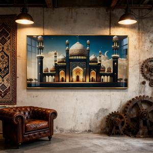 Peinture murale LED personnalisable en porcelaine de cristal, motif château islamique, pour décoration de fond de canapé moderne et d'étude. - Product Image 6