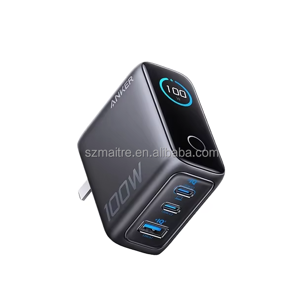 100W GaN Phone Charger USB-C Charger 3-Port for Multi-Device Ai Display Fast Charging for Xiaomi Electric SCP