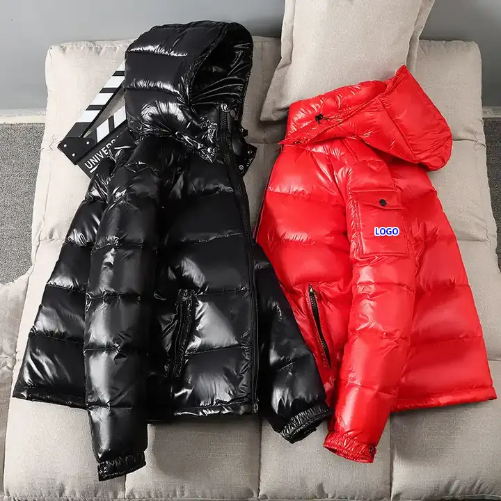 Gelan Heren Winter Eland Puffer Donsjas Katoenen Capuchon Streetwear Jas Met Opstaande Kraag Patroon Versiering Maat M Plus Size