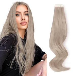 เทปต่อผมสีบลอนด์ออมเบรสีทองแบบมองไม่เห็นเกรดท็อปเกรดสำหรับต่อผมมนุษย์แบบบริสุทธิ์จากอินเดีย - Product Image 6