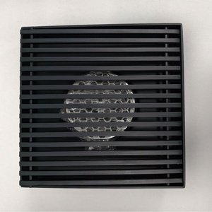 Siphon de douche carré moderne en acier inoxydable 304 de grand diamètre, pour extérieur, type bande de bambou, désodorisant, grande capacité - Product Image 3