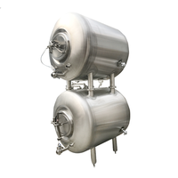 Cuve à bière brillante de 500 L avec enveloppe isolante et boule de pulvérisation CIP pour applications en microbrasserie et brasserie artisanale