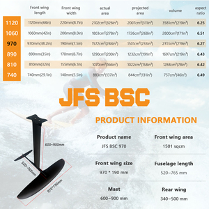 JFS 910 Aluminum Carbon Fiber Hydrofoil Mast for Wave <b>Surfing</b>-Black 8kg 1 Year Warranty Portable Eco-Friendly Waterproof JFS 910 - Product Image 3