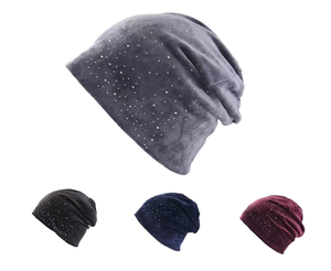 Casquette Vintage Tendance Incrustée de Diamants, Broderie Manuelle Fine Printemps-Automne, 100% Coton - Product Image 1