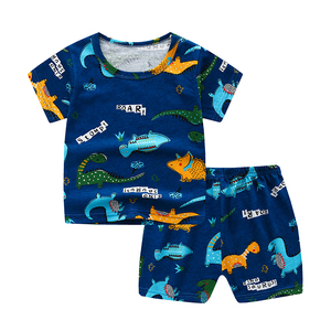 Ensembles de vêtements pour garçons, boutique pour enfants, 2 pièces, pur coton, manches courtes, vêtements pour enfants, costume d'été, vêtements pour bébés - Product Image 5