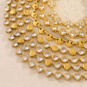 Impermeabile 18K oro placcato in acciaio inox catena da <span class=keywords><strong>Tennis</strong></span> bracciale da donna <span class=keywords><strong>di</strong></span> lusso cuore con zircone cubico <span class=keywords><strong>gioielli</strong></span> regalo <span class=keywords><strong>di</strong></span> compleanno - Product Image 2