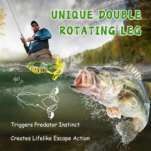 Señuelo de rana biónica con doble hélice, cebo de silicona de cuerpo hueco sin enganches para pesca de lubina y cabeza de serpiente - Product Image 5