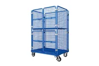 Kainan Chariot à cage roulante pour centre logistique en acier à 4 côtés avec fil pliable et cadre en Z personnalisé pour supermarché
