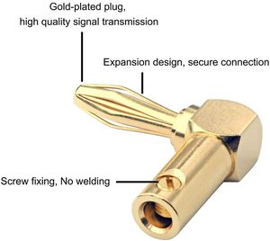 Hot bán Loa Dây góc bên phải chuối Phích cắm 4 mét mạ vàng kép vít loại 90 độ loa kết nối - Product Image 3