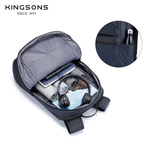 Kingsons Business Backpack 20-35L Water Resistant Laptop <b>Bag</b> For Men Travel Commute Solid Color Black Blue - Product Image 3