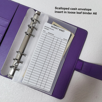 Pochette de budget personnalisée sans fermeture éclair, étanche, avec étiquettes personnalisables, pochette de classement mate, enveloppe festonnée sans onglets