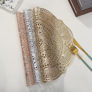 Manteles Individuales de PVC Hueco con Estampado Dorado, Aislantes para Tazas, Bandejas de Plástico para Mesa de Comedor, Resistentes al Calor para el Hogar y la Cocina - Product Image 2