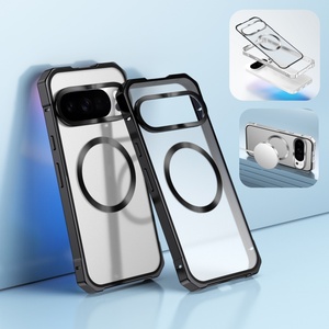 Funda Magnética Híbrida con Marco Metálico para Google Pixel 10 9 Pro XL 10 9 8 Pro 10a 9a, Carcasa Trasera Transparente Esmerilada de PC, Resistente a Impactos - Product Image 1