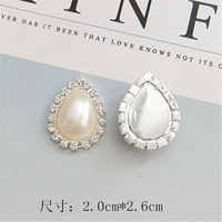 Broche de cheveux faite à la main, boucles d'oreilles en alliage de perles pour téléphone portable, accessoires avec boucle ovale en diamant.