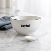 Bol à soupe et petit-déjeuner en céramique moderne et simple de 5,5 pouces, personnalisable avec logo OEM, écologique, résistant à la chaleur, glaçure craquelée, nouveau modèle en porcelaine fine