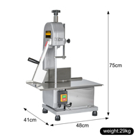 Scie à os électrique commerciale multifonctionnelle semi-automatique en acier inoxydable avec moteur 650W pour viande congelée (poulet, chèvre, bœuf)