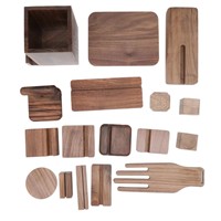 Support de présentation ovale en bois massif de noyer noir poli, plateau en bois, décoration de bureau pour poupée, design moderne et simple, DIY