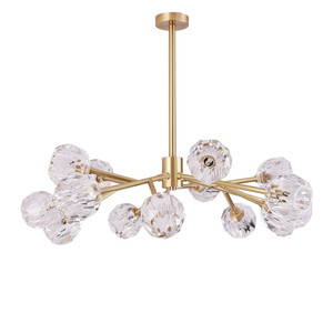 Moderna Sala Da Pranzo Contemporanea Soggiorno Dorato di Cristallo Sfera Di Vetro Lampadario - Product Image 5