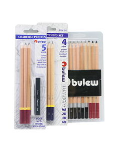 Rofessional-Conjunto de lápices para bocetos de carbón, conjunto de colores blanco medio - Product Image 6