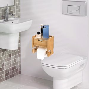 <span class=keywords><strong>Porte</strong></span>-<span class=keywords><strong>papier</strong></span> hygiénique mural en <span class=keywords><strong>bambou</strong></span> avec étagère et rangement <span class=keywords><strong>Porte</strong></span>-<span class=keywords><strong>rouleau</strong></span> de <span class=keywords><strong>papier</strong></span> hygiénique pour salle de bain - Product Image 5