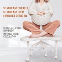Chaise de bureau ergonomique à position assise croisée, tabouret de méditation/yoga réglable en hauteur avec rotation à 360° °   Repose-pieds à vérin à gaz