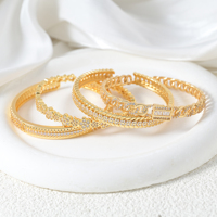 Bracelet et jonc ajustables en laiton et zircon anti-ternissement, personnalisés OEM ODM, pour femmes, Pulsera Trebol