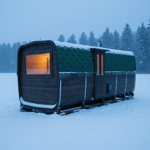 Sauna Criativa em Madeira Hemlock com Estrutura Metálica Retro <span class=keywords><strong>Industrial</strong></span> para 8 Pessoas, Kit de Fogão Nostálgico - Product Image 1