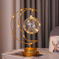 Lampe en métal créative musulmane Ramadan Kareem or Eid Mubarak lune étoile LED lumières Ramadan lanterne pour Festival fête décor à la maison